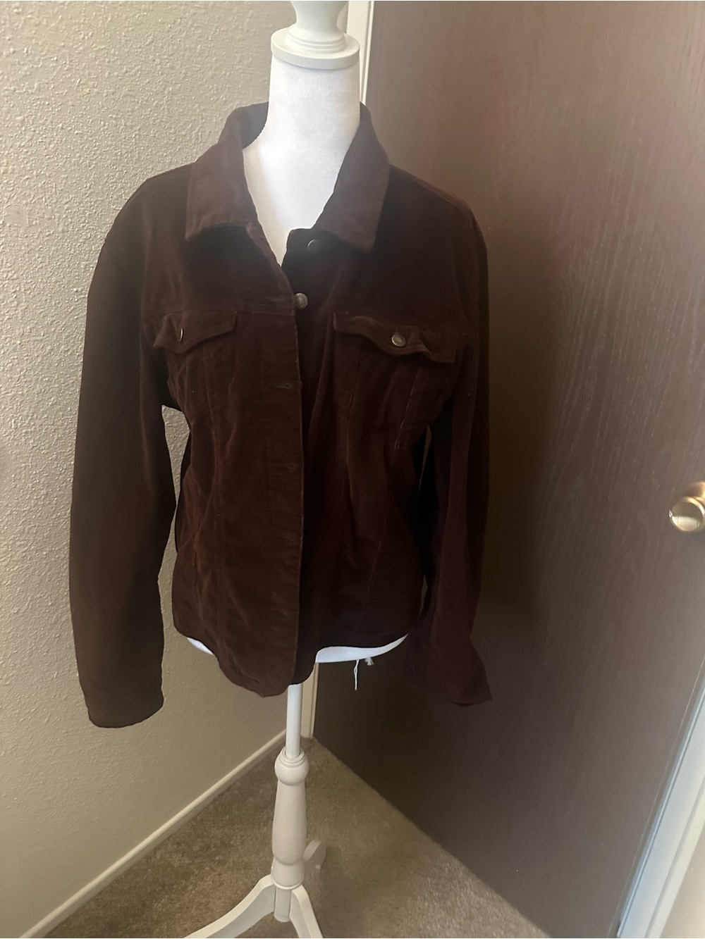 Live a Little Dark Brown Corduroy Jacket